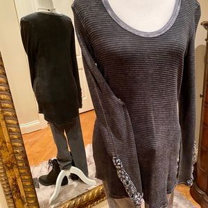 Evereve-Thermal Waffle knit crochet Tunic